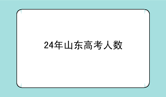24年山东高考人数