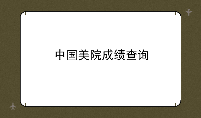中国美院成绩查询
