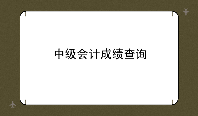 中级会计成绩查询