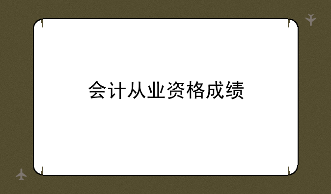 会计从业资格成绩