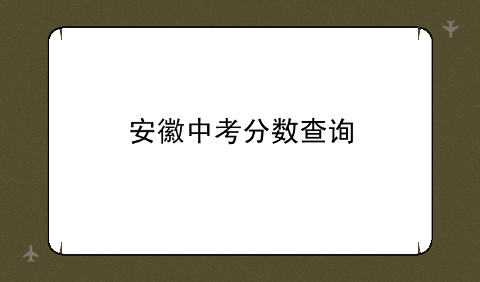 安徽中考分数查询