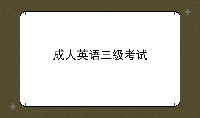 成人英语三级考试