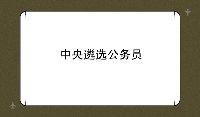 中央遴选公务员