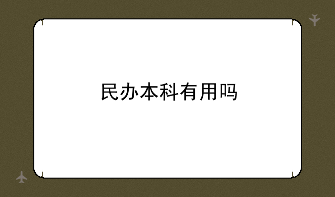 民办本科有用吗