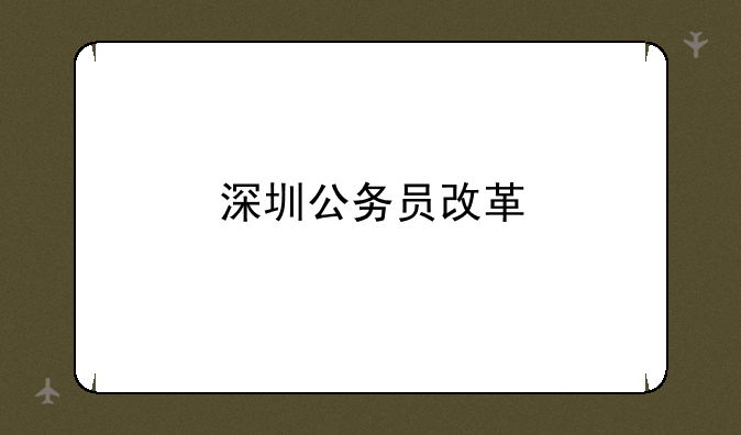深圳公务员改革