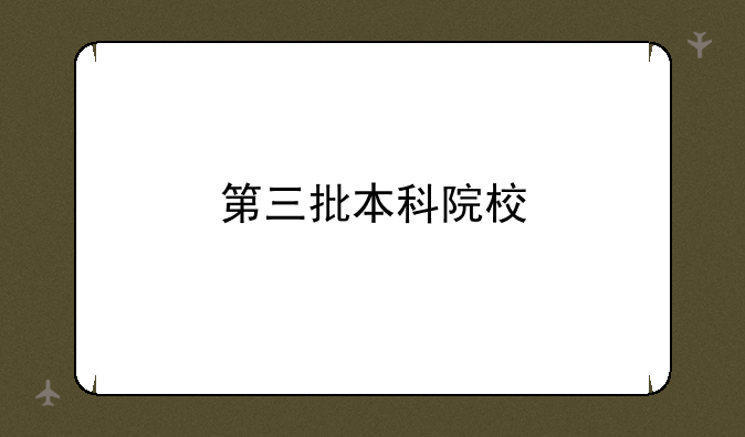 第三批本科院校