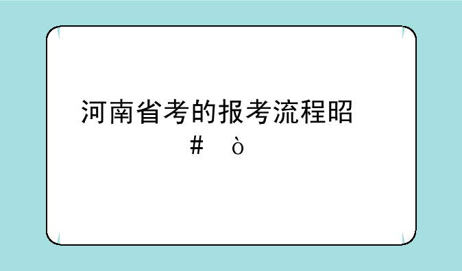 河南省考的报考流程是什么？