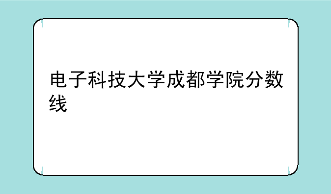 电子科技大学成都学院分数线