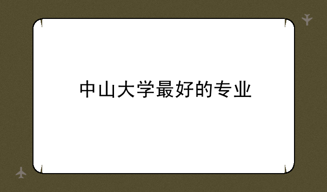 中山大学最好的专业