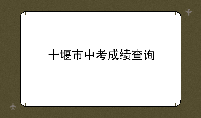 十堰市中考成绩查询
