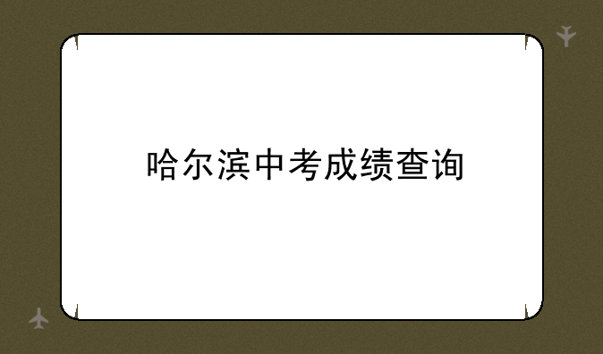哈尔滨中考成绩查询