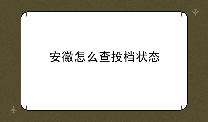 安徽怎么查投档状态