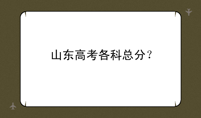 山东高考各科总分？