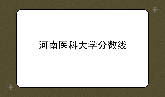 河南医科大学分数线