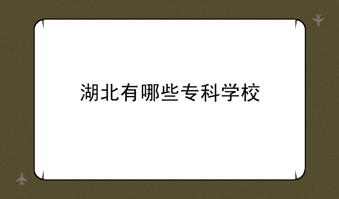 湖北有哪些专科学校