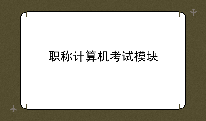 职称计算机考试模块