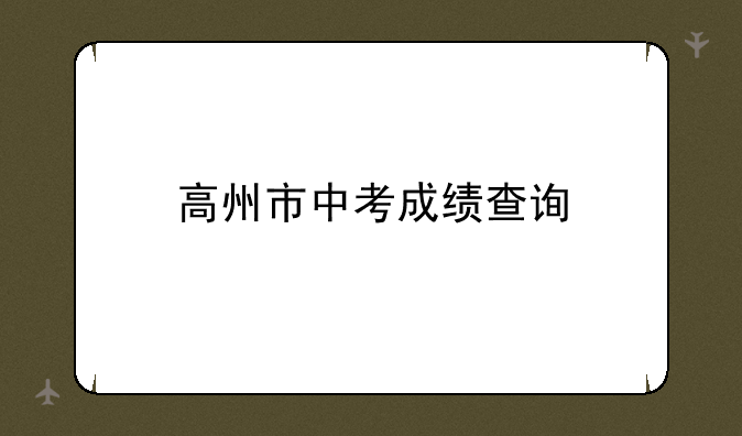 高州市中考成绩查询