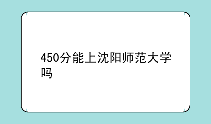 450分能上沈阳师范大学吗