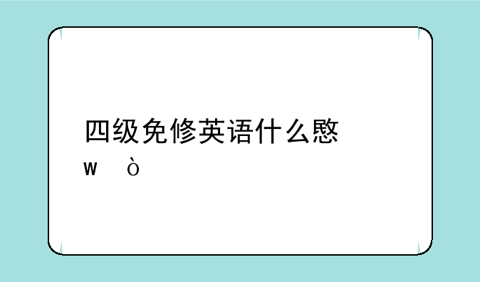 四级免修英语什么意思？