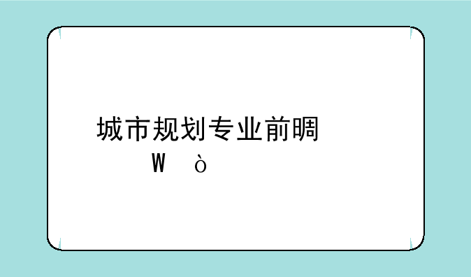 城市规划专业前景如何？