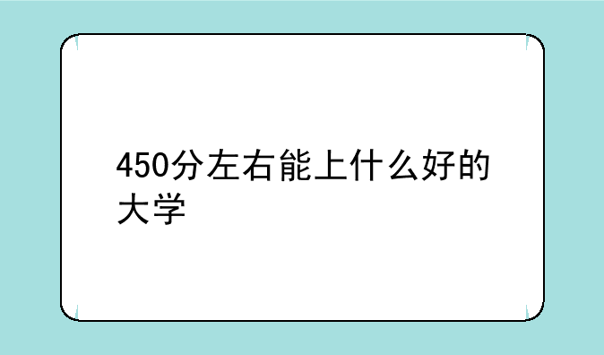 450分左右能上什么好的大学