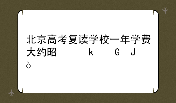北京高考复读学校一年学费大约是多少钱？