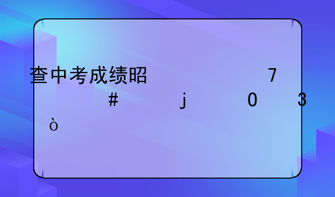 查中考成绩是一种什么样的体验？