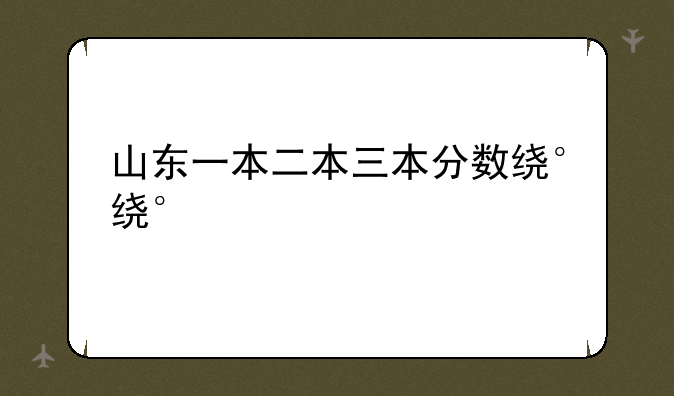 山东一本二本三本分数线